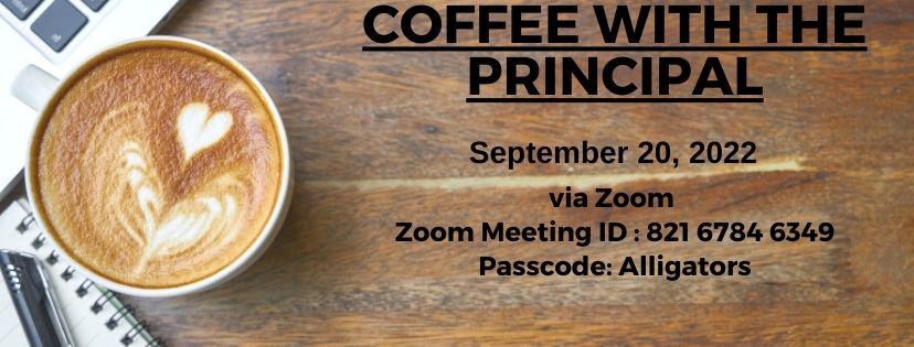 Coffee with the Principal via zoom image on September 20, 2022